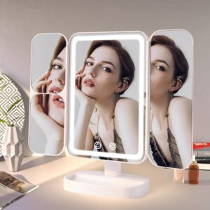 Trifold LED Makeup Mirror